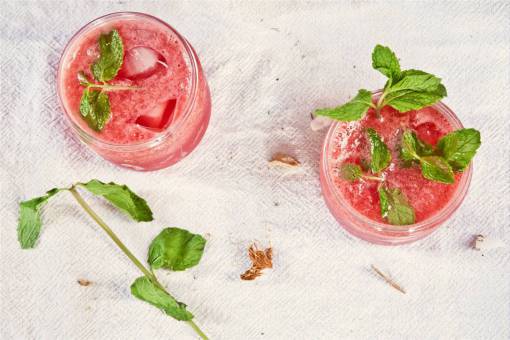 mint-green pink  mojito  drinks  alcohol  mint  leaves
