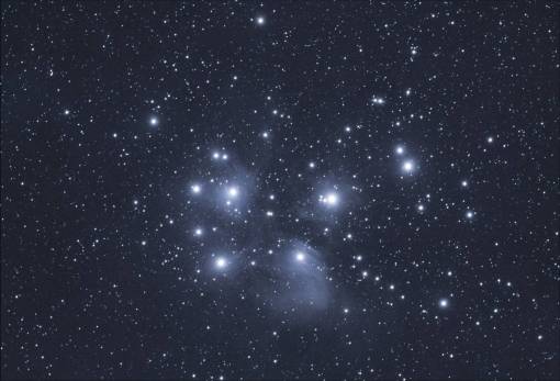 galaxia pléyades noche estrellas cielo estrellado astronomía espacio