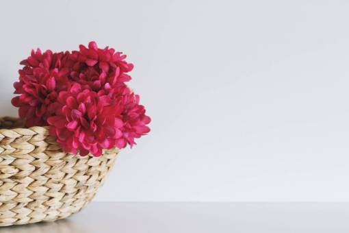 basket red  flower  petal  basket
