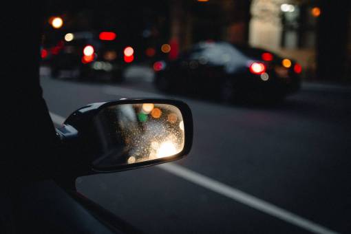 side side mirror  car  vehicle  road  trip  travel  dark