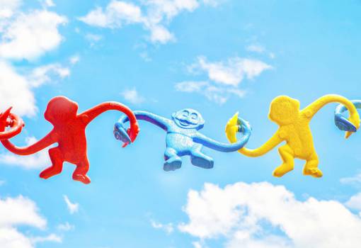 monk sky  clouds  art  puppet  monkey  colorful  crafts
