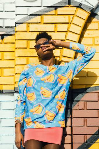 sunglasses sunglass  sun  bright  print  banana  blue  peach