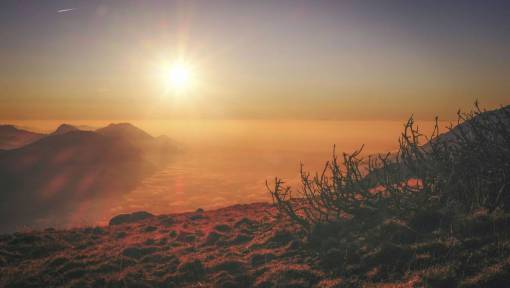 cumbre puesta de sol montaña vista sol montaña naturaleza paisaje