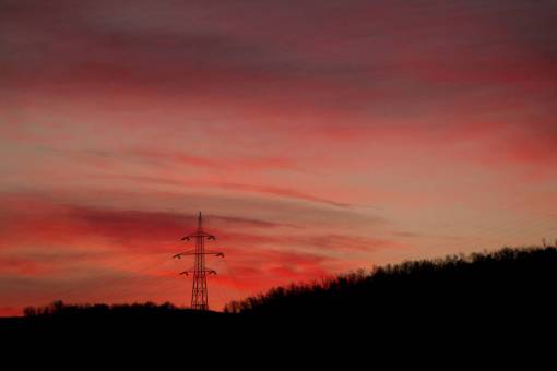 transmission sunset  silhouette  tree  plant  field  farm  dark