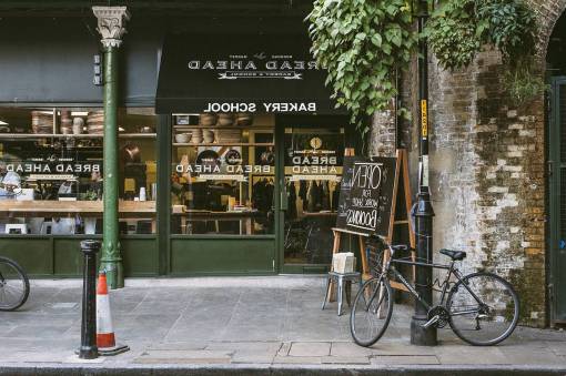 biking vintage  bakery  shop  sell  bread  cook  rustic