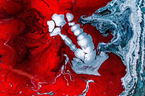 artista agua arte color rojo artista abstracto tinta