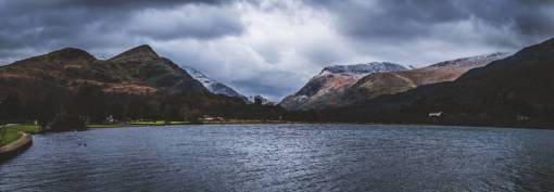 wide widescreen  dramatic  landscape  mountains  clouds  white  lake