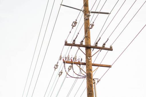 electricity-pylon wood  pole  transmission  line  electricity
