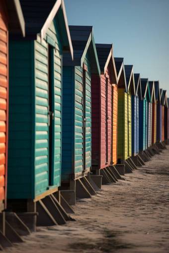 architecture Beach hut in different colors