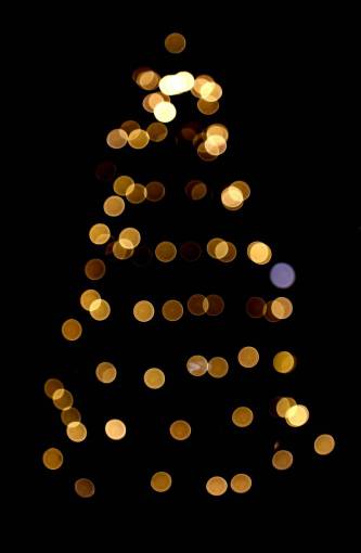 diciembre árbol de navidad, superposición, fondo negro