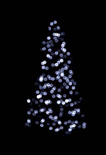 diciembre árbol de navidad, superposición, fondo negro