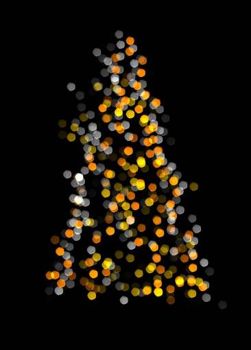 diciembre árbol de navidad, superposición, fondo negro