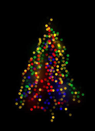 diciembre árbol de navidad, superposición, fondo negro