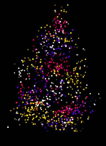 diciembre árbol de navidad, superposición, fondo negro
