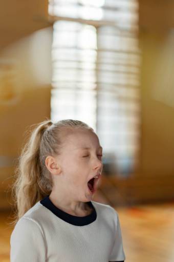 girl Portrait of a girl yawning