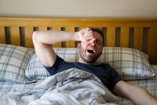 fat Portrait of a man yawning
