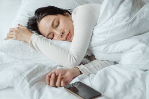 mujeres retrato, de, un, mujer, sueño, en cama