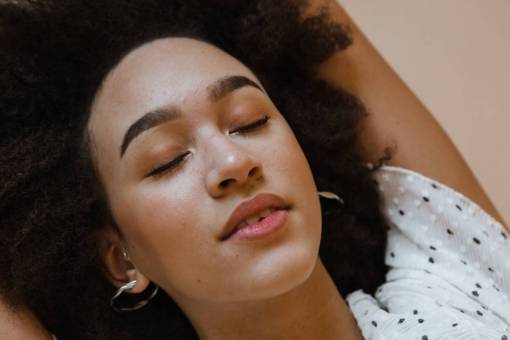 mujeres retrato, de, un, mujer, sueño, en cama