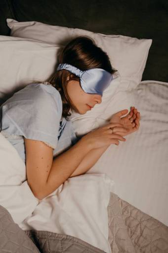 mujeres retrato, de, un, mujer, sueño, en cama