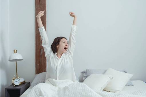 energy Portrait of a woman yawning