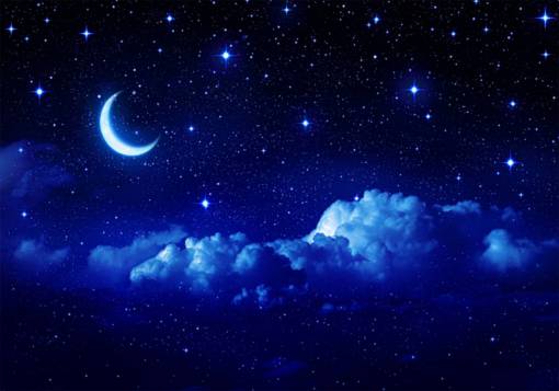 silhouette The moon in the night sky