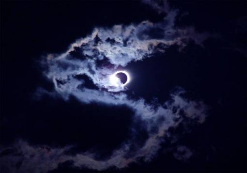 silhouette The moon in the night sky