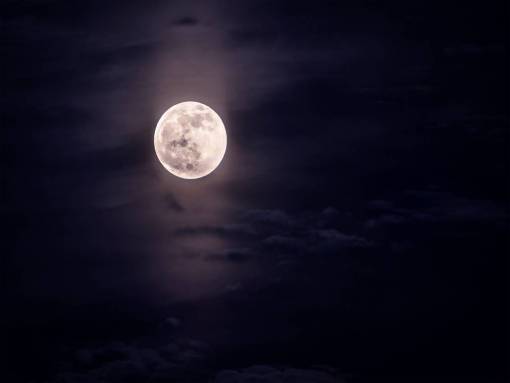silhouette The moon in the night sky