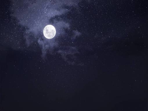 silhouette The moon in the night sky