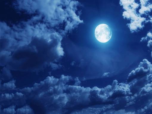 silhouette The moon in the night sky