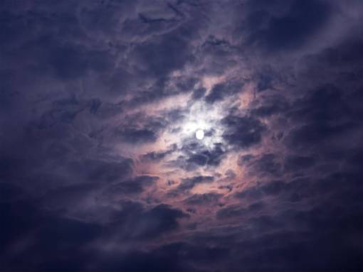 silhouette The moon in the night sky