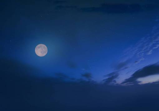 silhouette The moon in the night sky