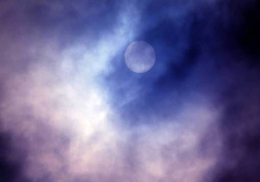 silhouette The moon in the night sky