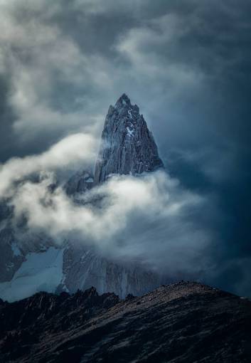 andes Mount Fitz Roy against Storm