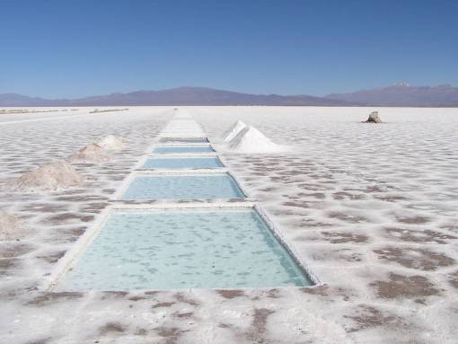 desert-area Uyuni salt flat in Bolivia
