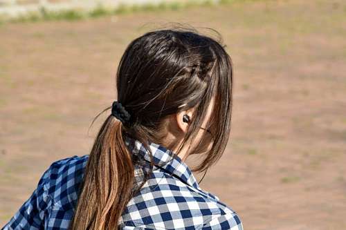 earphones adolescence brunette portrait park earphones relaxation outdoors nature