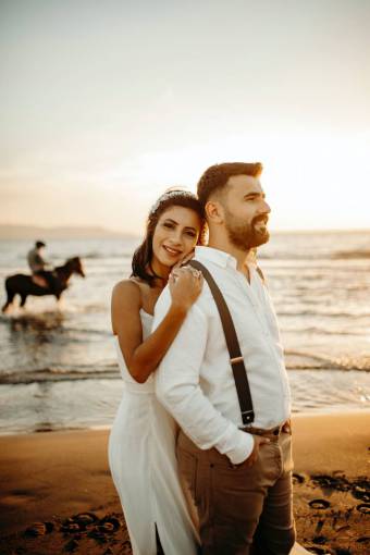 outdoors women couple;wedding;beach love smiling lifestyles men