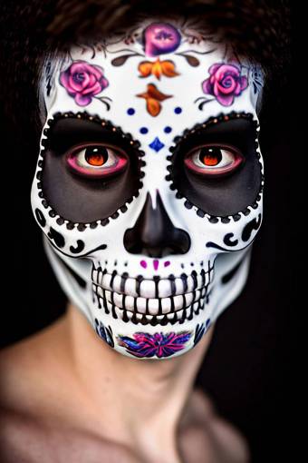 halloween rostro humano adulto halloween una persona día de los muertos;cráneo;cara pintada retrato mujer