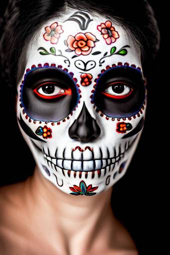 halloween adulto una persona halloween día de los muertos;cráneo;cara pintada retrato mujer rostro humano