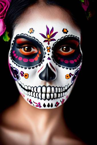 halloween adulto retrato mujer halloween belleza día de los muertos;cráneo;cara pintada rostro humano