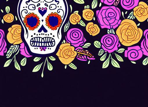 vector Día de los Muertos; cráneo; vector de diseño de flores de ilustración de fondos de decoración de fondo