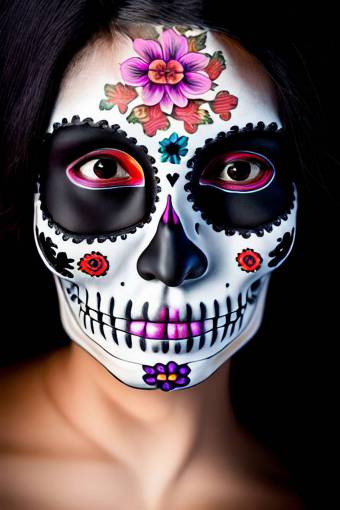 halloween Día de los Muertos; cráneo; cara pintada adulto retrato de halloween mujeres belleza rostro humano