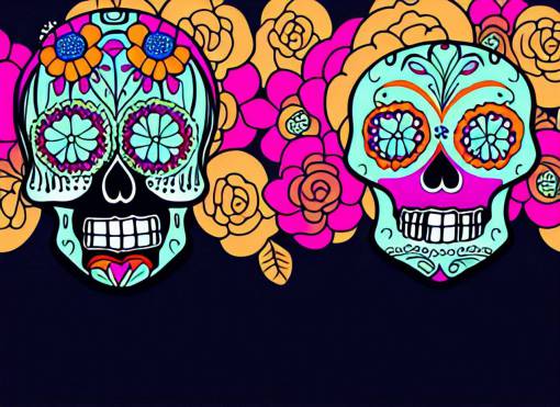 mexico muerte día de los muertos;cráneo;fondo cráneo halloween decoración celebración flor