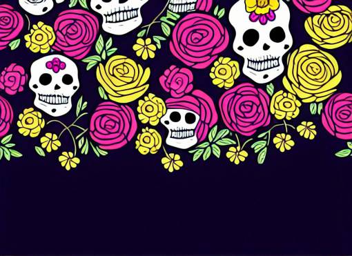 vector diseño muerte decoración flor día de los muertos; cráneo; patrón de telón de fondo