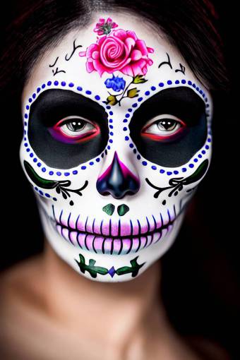 halloween halloween día de los muertos; cráneo; rostro pintado retrato cráneo humano mujeres una persona rostro humano