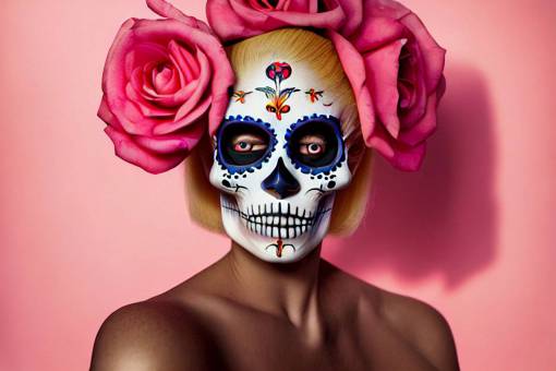 cara humana belleza Día de los Muertos; calavera; cara pintada mujeres halloween adulto flor