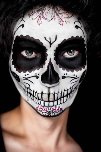 human face close-up portrait one person Day of the Dead;skull;painted face halloween women