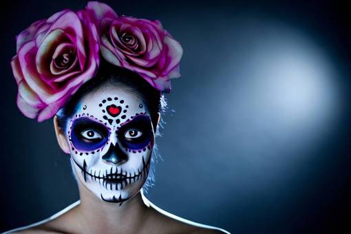 🥇 Image Of Portrait Day Of The Dead;skull;painted Face Halloween Human 