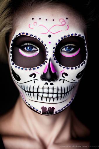 ojo cara humana una persona halloween día de los muertos;calavera;cara pintada retrato mujer adulto