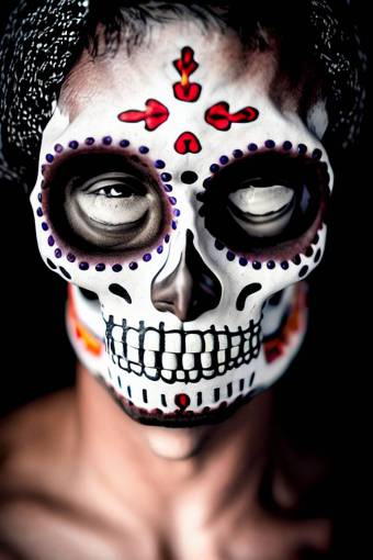 halloween cráneo humano retrato halloween día de los muertos; cráneo; cara pintada una persona cara humana mujer