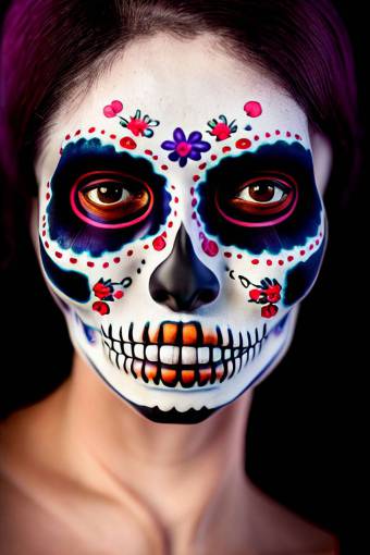 ojo retrato una persona rostro humano halloween mujeres multicolores día de los muertos;cráneo;cara pintada